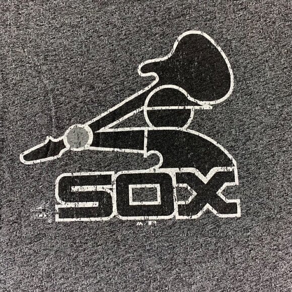 Chicago White Sox MLB Black Majestic Threads Lallapalooza Ringer Crewneck Shirt - Picture 2 of 5